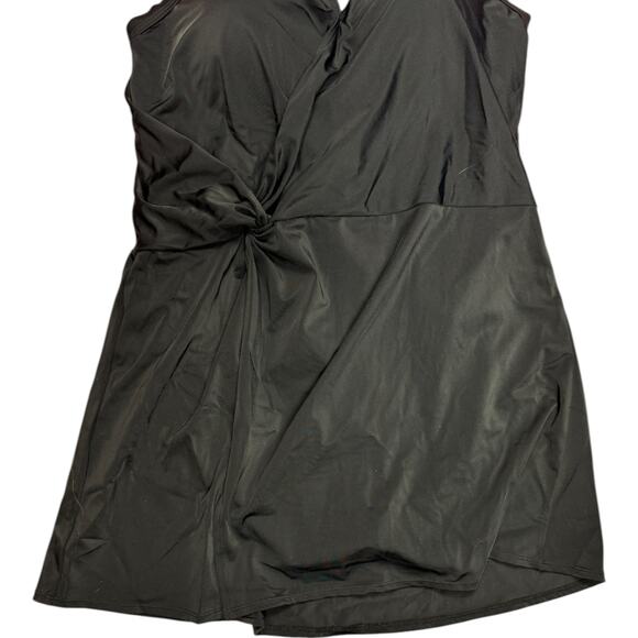 Susan Graver Soleil Knotted‎ Side Swim Dress Black Women's 16 Summer Beach NWOT - Picture 7 of 11